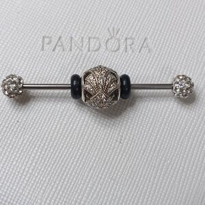 PandoraVintageStirlingSilverClearCZ Oriental Fan SingleCharm 2 Listed Separately
